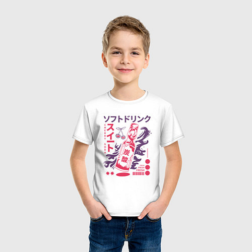Детская футболка Cherry soda,Японский лимонад / Белый – фото 3