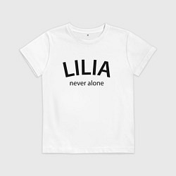 Футболка хлопковая детская Lilia never alone - motto, цвет: белый