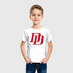 Футболка хлопковая детская Daredevil logo, цвет: белый — фото 2