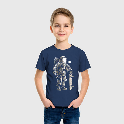 Детская футболка Space skateboarding / Тёмно-синий – фото 3