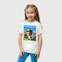 Футболка хлопковая детская Capycraft - collaboration ai art, цвет: белый — фото 2