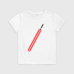 Футболка хлопковая детская Меч ситха звёздные войны, цвет: белый