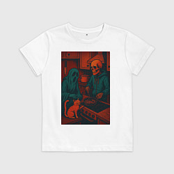 Футболка хлопковая детская Ужасно вкусно, цвет: белый