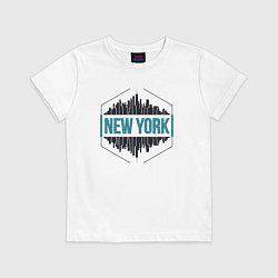 Футболка хлопковая детская City - New York, цвет: белый