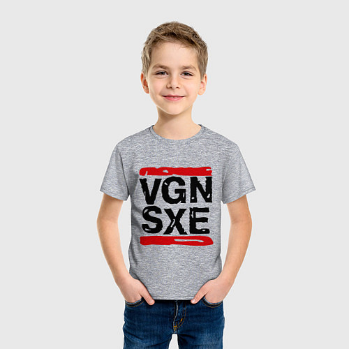 Детская футболка Vegan sXe / Меланж – фото 3