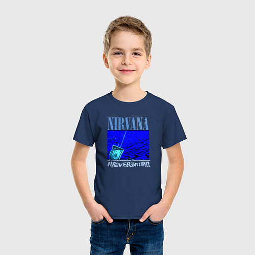 Детская футболка Nirvana nevermind rock / Тёмно-синий – фото 3