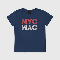 Футболка хлопковая детская NYC coordinates, цвет: тёмно-синий