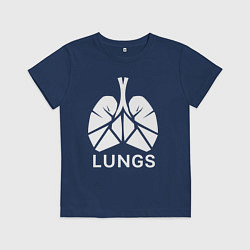 Футболка хлопковая детская Легкие сигментарно, цвет: тёмно-синий