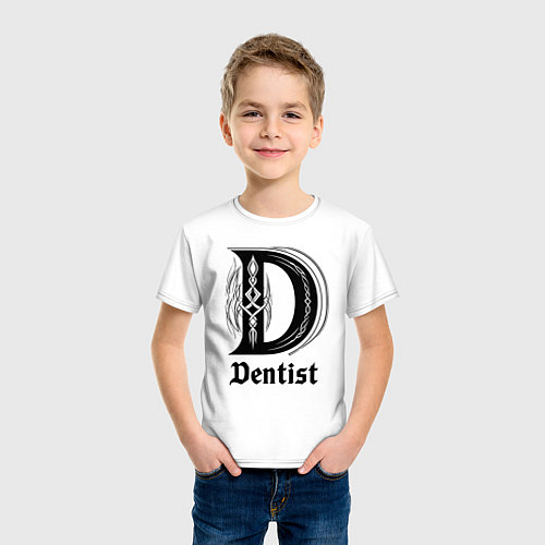 Детская футболка D - dentist / Белый – фото 3