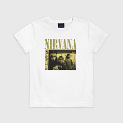 Футболка хлопковая детская Nirvana foto band, цвет: белый