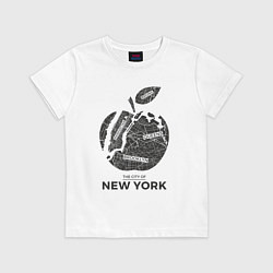 Футболка хлопковая детская The city - New York, цвет: белый