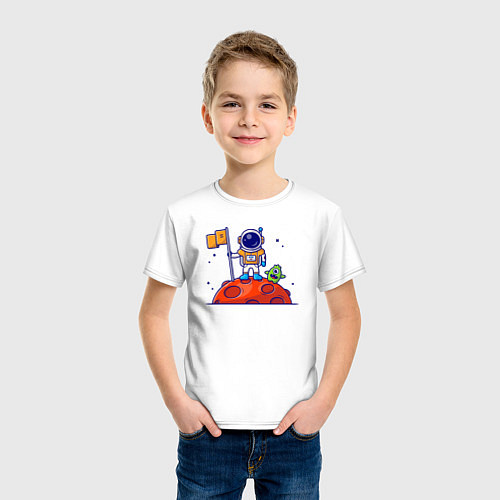 Детская футболка Космонавт на Марсе / Белый – фото 3