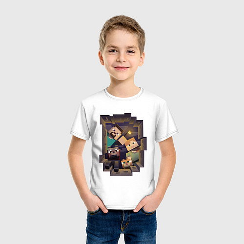 Детская футболка Портал в мир майнкрафта / Белый – фото 3