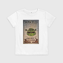 Футболка хлопковая детская Разыскивается огр, цвет: белый