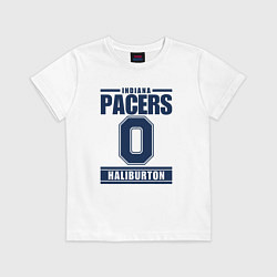 Футболка хлопковая детская Pacers - Haliburton, цвет: белый