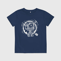 Футболка хлопковая детская Камера режиссера, цвет: тёмно-синий