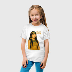 Футболка хлопковая детская Билли Айлиш фараон, цвет: белый — фото 2
