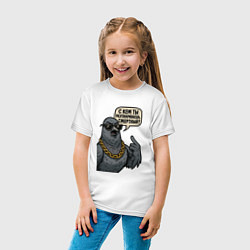 Футболка хлопковая детская С кем ты разговариваешь смертный, цвет: белый — фото 2