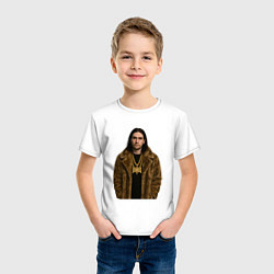 Футболка хлопковая детская Bones в шубе, цвет: белый — фото 2