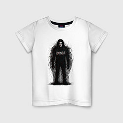 Футболка хлопковая детская Bones horror style, цвет: белый