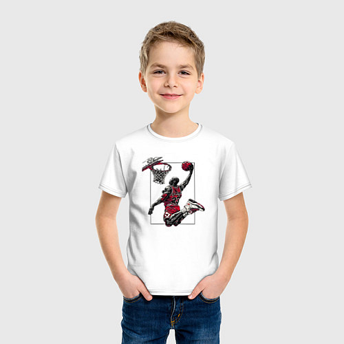 Детская футболка Michael Jordan dunk / Белый – фото 3