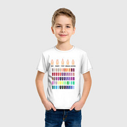 Футболка хлопковая детская Лак для ногтей - маникюр, цвет: белый — фото 2