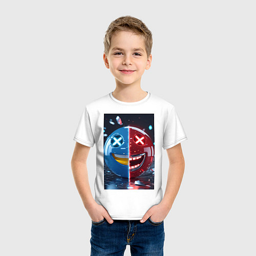 Детская футболка Смайлик твоего настроения / Белый – фото 3