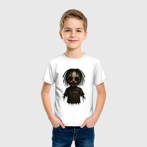 Детская футболка Bones хоррор кукла / Белый – фото 3