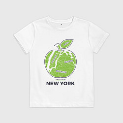 Футболка хлопковая детская Сity of New York, цвет: белый