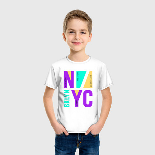 Детская футболка Районы в городе Нью-Йорк / Белый – фото 3