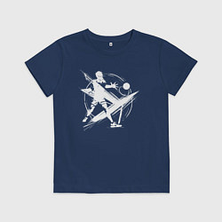 Футболка хлопковая детская Динамичная игра в настольный теннис, цвет: тёмно-синий