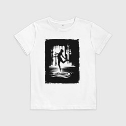 Футболка хлопковая детская Прыжок в воду городской, цвет: белый