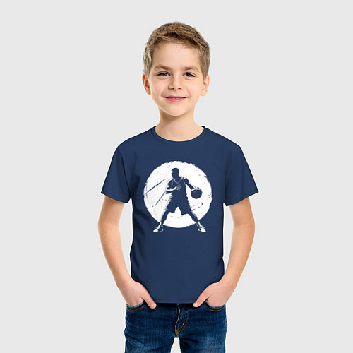 Детская футболка Стритболист в круге / Тёмно-синий – фото 3