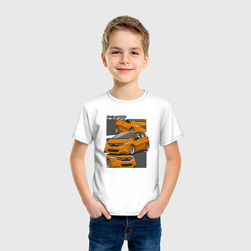 Детская футболка Honda fit jazz городской стиль / Белый – фото 3