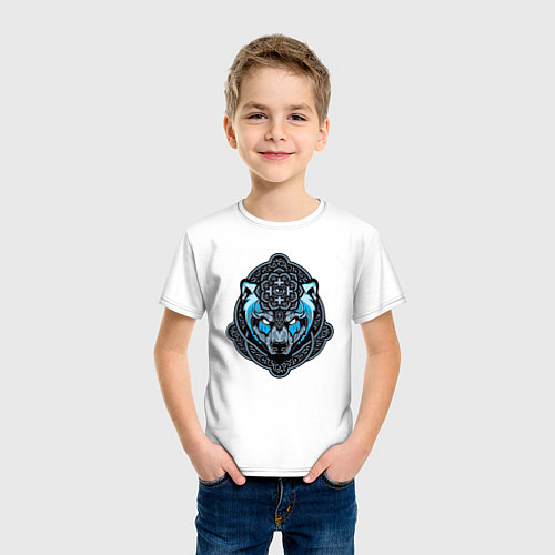 Детская футболка Скандинавский медведь - магический оберег / Белый – фото 3