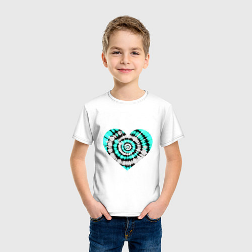 Детская футболка Сердце Тай Дай / Белый – фото 3