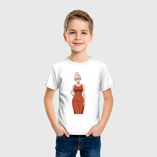 Детская футболка Dandadan Seiko в платье / Белый – фото 3