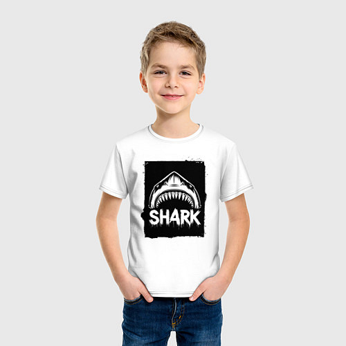 Детская футболка Акула с открытой пастью / Белый – фото 3