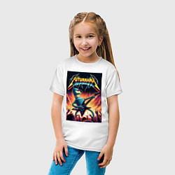 Футболка хлопковая детская Bender cool thrash rock guitarist - Futurama, цвет: белый — фото 2