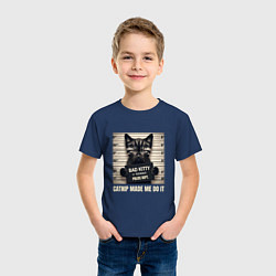 Футболка хлопковая детская Bad Kitty, цвет: тёмно-синий — фото 2