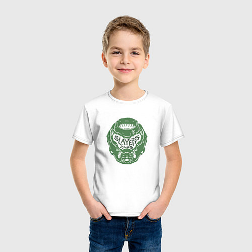 Детская футболка Doom slayer logo / Белый – фото 3