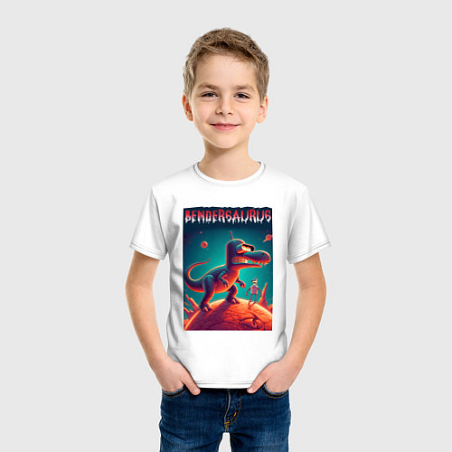 Детская футболка Bendersaurus - meme / Белый – фото 3