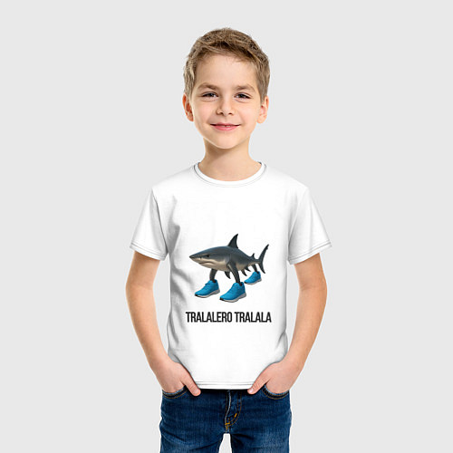 Детская футболка Тралалело Тралала мем / Белый – фото 3