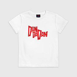 Футболка хлопковая детская Dandadan - logotype, цвет: белый