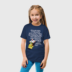Футболка хлопковая детская Живи кайфуй - Стэтхэм цитата, цвет: тёмно-синий — фото 2