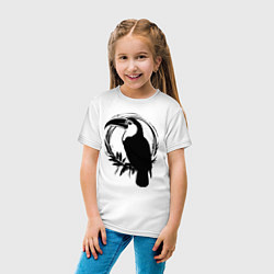 Футболка хлопковая детская Тукан в круге, цвет: белый — фото 2