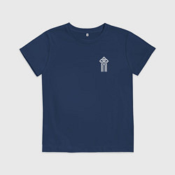Футболка хлопковая детская Символ чур богов - история славян, цвет: тёмно-синий