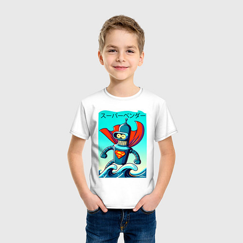 Детская футболка Super Bender - Japanese style / Белый – фото 3