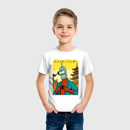Детская футболка Spider Bender -Japanese style / Белый – фото 3