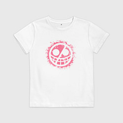 Футболка хлопковая детская Дольфламинго эмблема, цвет: белый